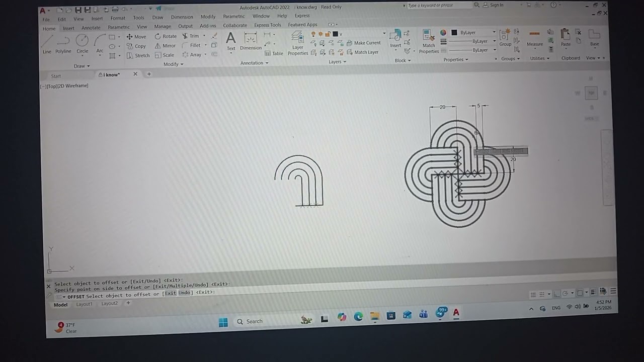 Autocad 2D part five 