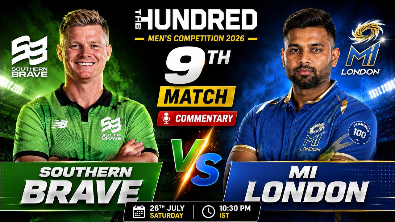 🔴 Southern Brave vs MI London Live | The Hundred Men 2026 Score & Commentary