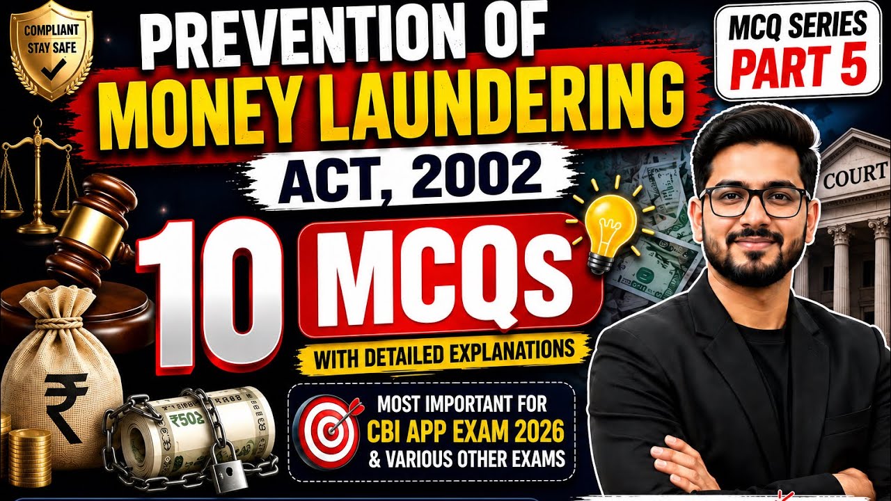 Prevention of Money Laundering Act (PMLA) | Part 5 | 10 High-Yield MCQs | CBI APP
