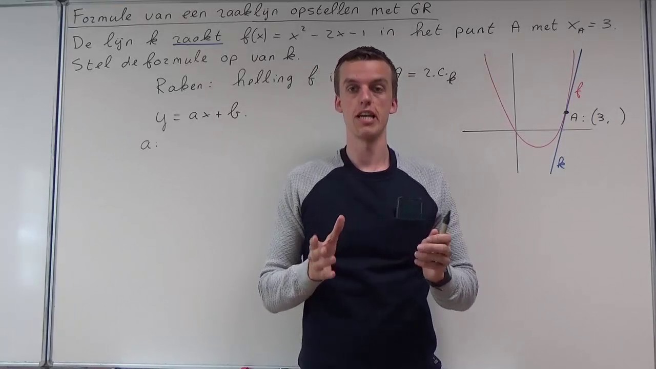 Formule van een raaklijn opstellen met de GR (HAVO wiskunde B & VWO wiskunde A/B)