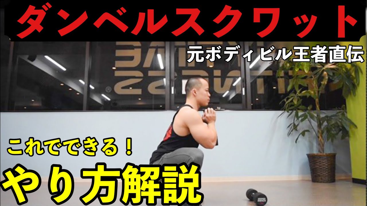 【ダンベルスクワット】腰・膝を痛めず下半身に効かせるフォームのコツを解説！