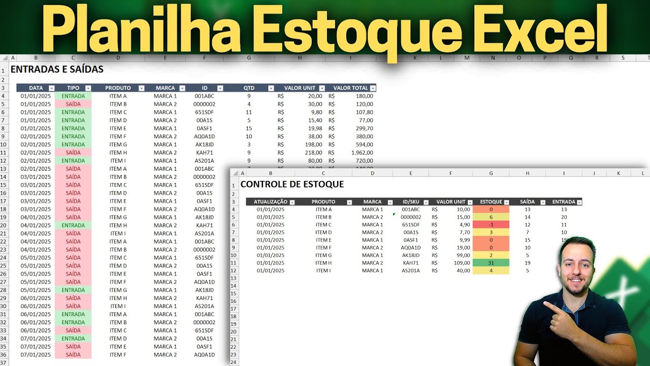 Como Fazer Planilha de Controle de Estoque no Excel Grátis | Ficha p/ Controle Completo