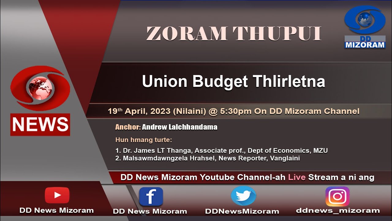 ZORAM THUPUI - Union Budget thlirletna