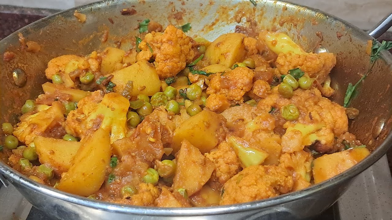 10 मिनट में तैयार आलू गोभी मटर की सूखी सब्जी/sabji/sukhi sabji