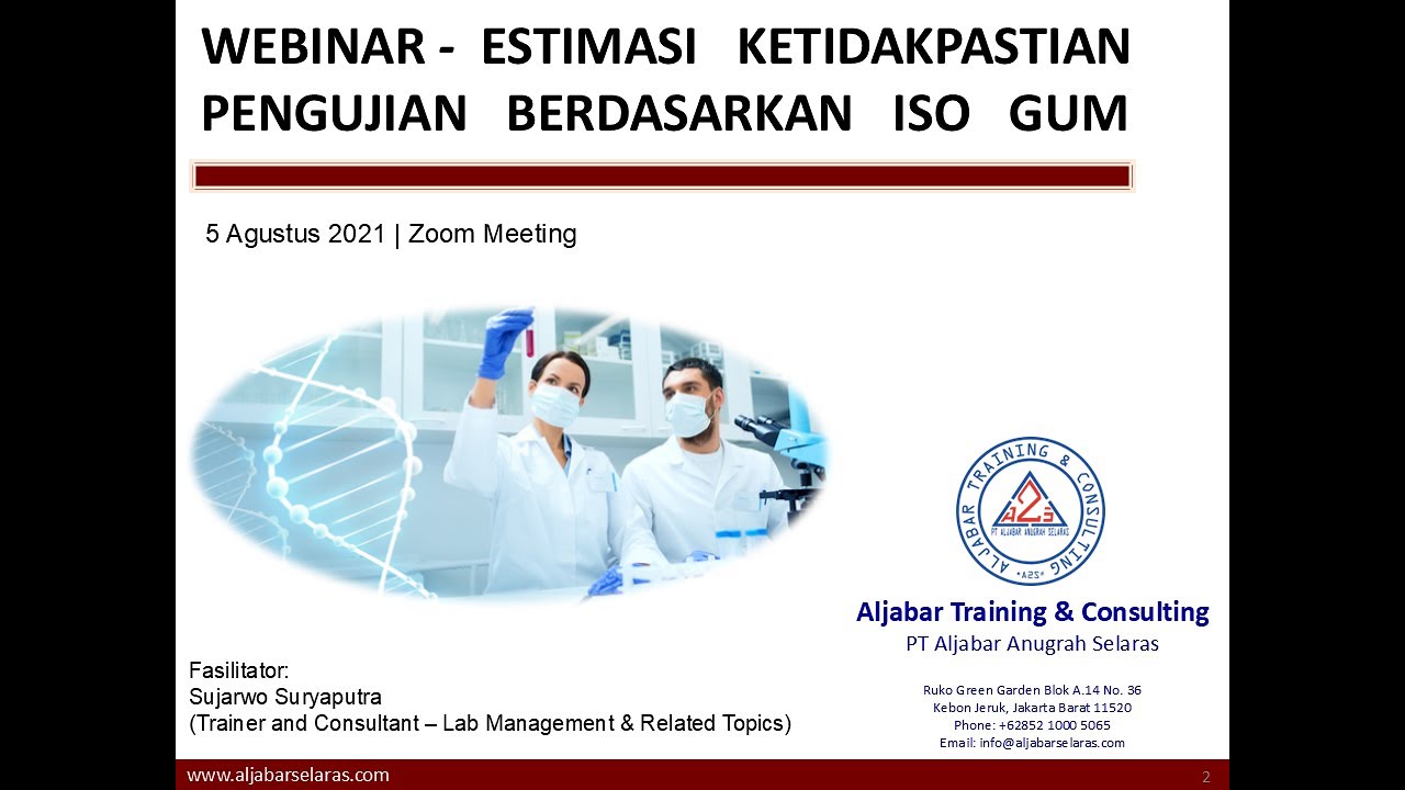 Webinar - Estimasi Ketidakpastian Pengukuran Berdasarkan ISO/IEC Guide 98-3:2008 (ISO GUM)