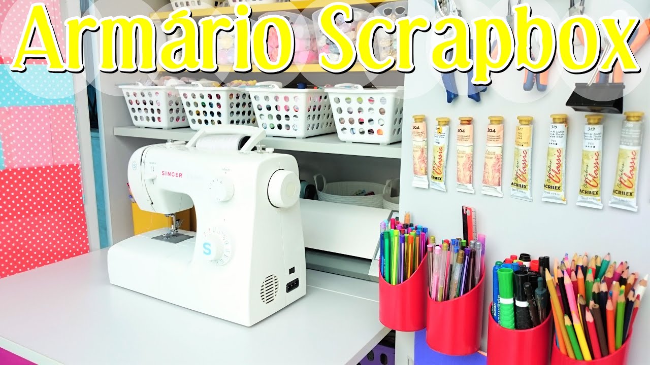 Meu armário Scrapbox ficou pronto mini atelier para Scrapbook e costura