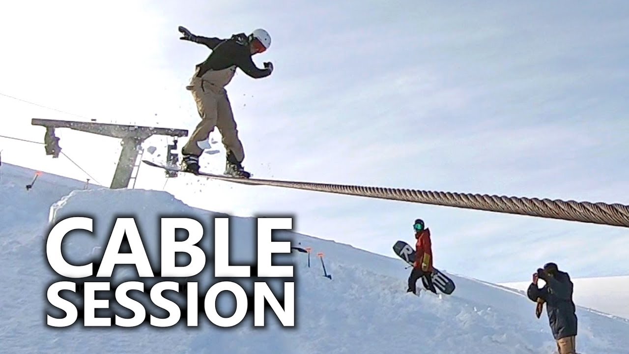 Dream Snowboard Session on Chairlift Cable