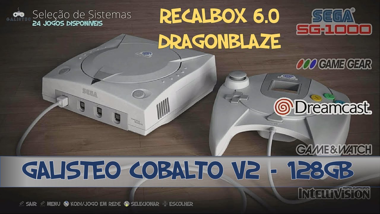 Galisteo Cobalto v2 128GB - 88 sistemas - 14.311 jogos - Rasp Pi3 B/B+ Recalbox 6.0 