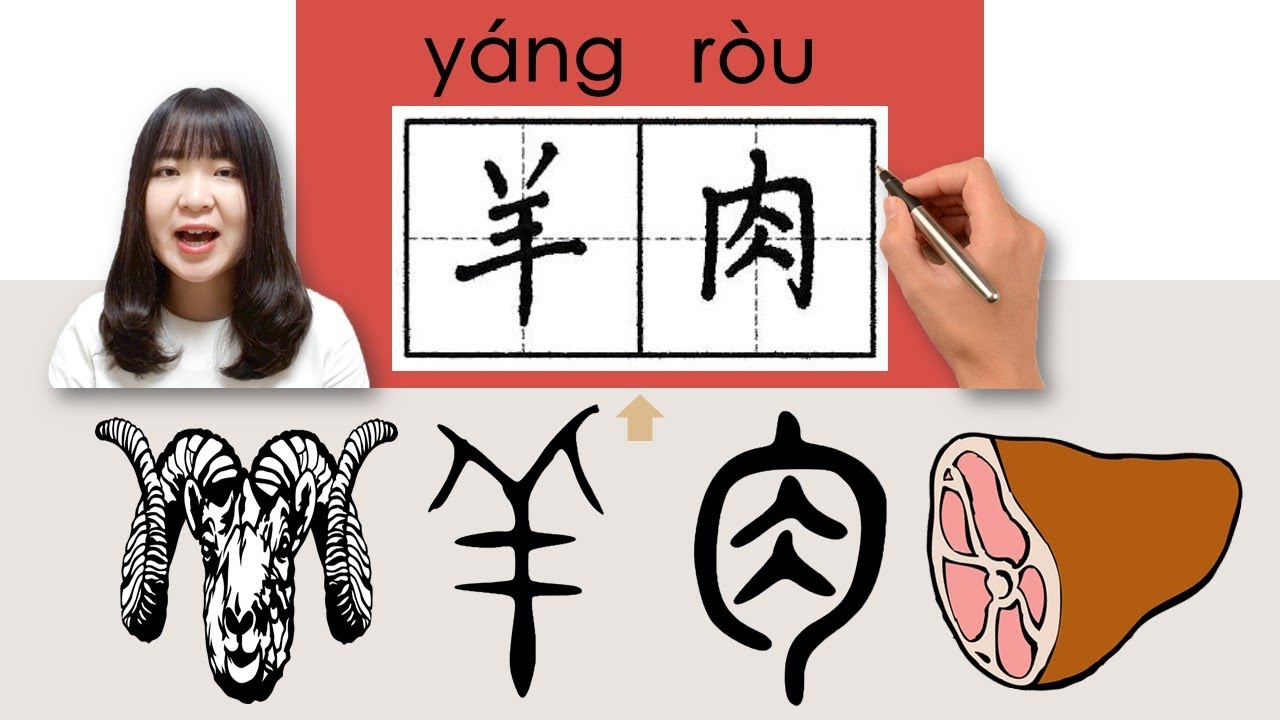 #HSK2#_How to Pronounce/Say/Write:羊肉/yangrou/(mutton) Chinese Vocabulary/Character/Radical