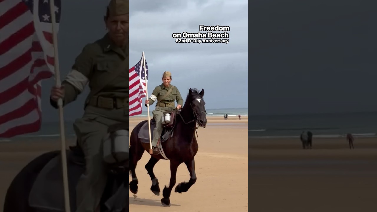 Freedom on Omaha Beach. 82nd D-Day Anniversary. #dday #ww2 #reenactment #reenactors #wwii