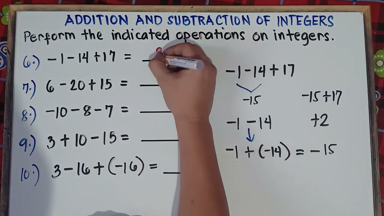 Perform the indicated operations | Addition and Subtraction of Integers | Grade 7 | Quarter 3 | MC |