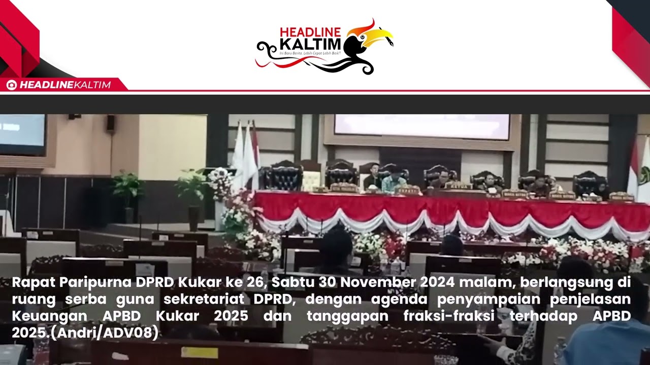 RAPAT PARIPURNA DPRD KUKAR KE 26, SABTU 30 NOVEMBER 2024