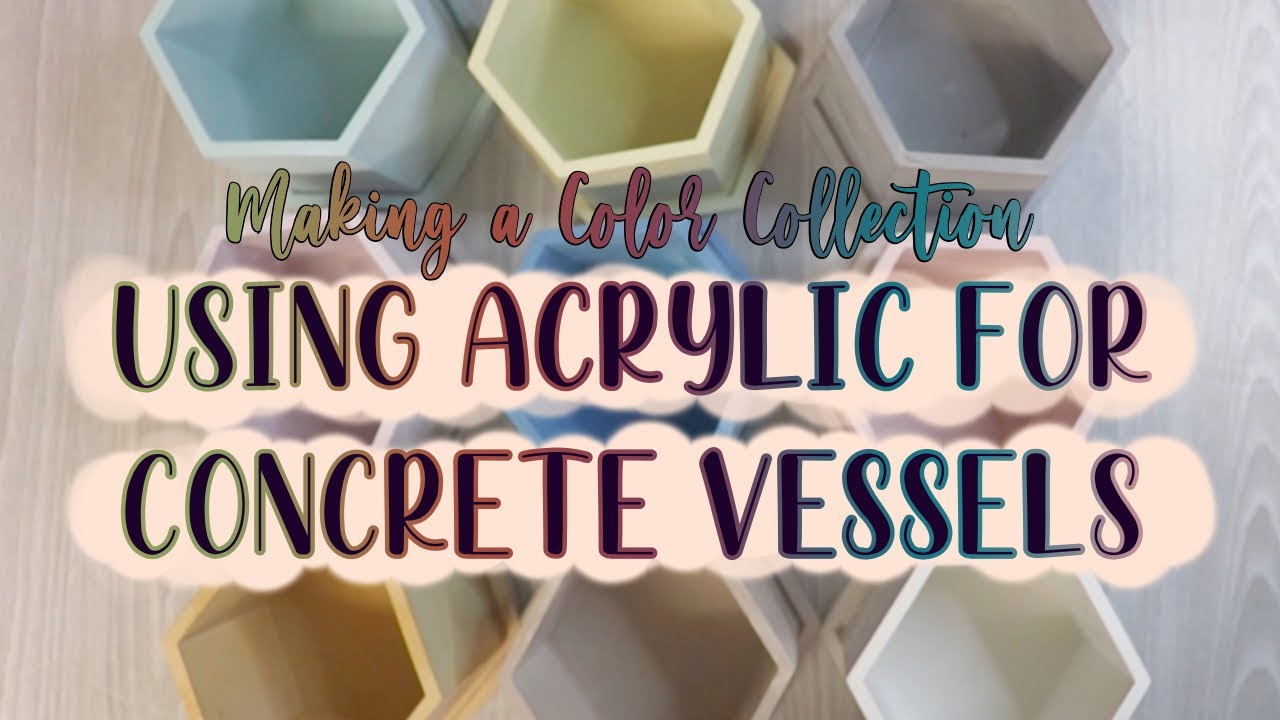Cement Concrete Candle Vessels|Holders|Planters Pot|Trinket Trays w/ acrylic paint DIY Jesmonite alt