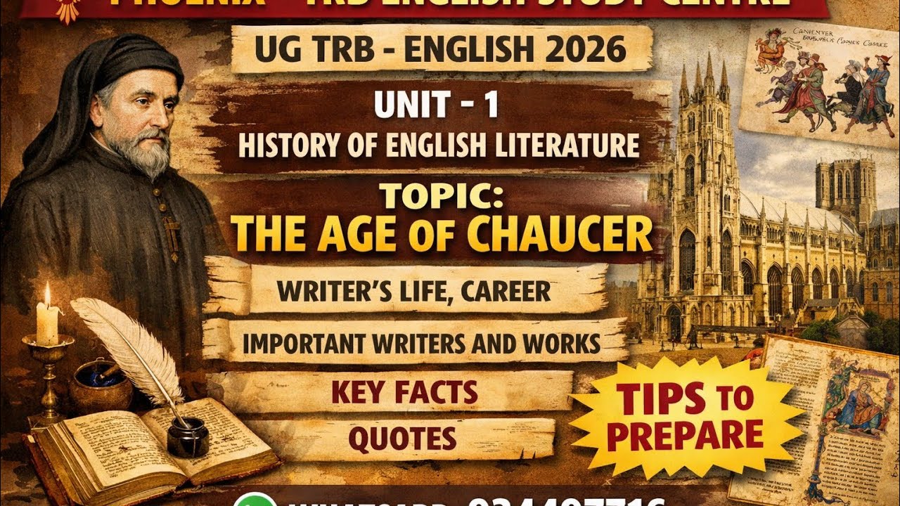 UG TRB- ENGLISH UNIT-1 THE AGE OF CHAUCER STUDY TIPS 