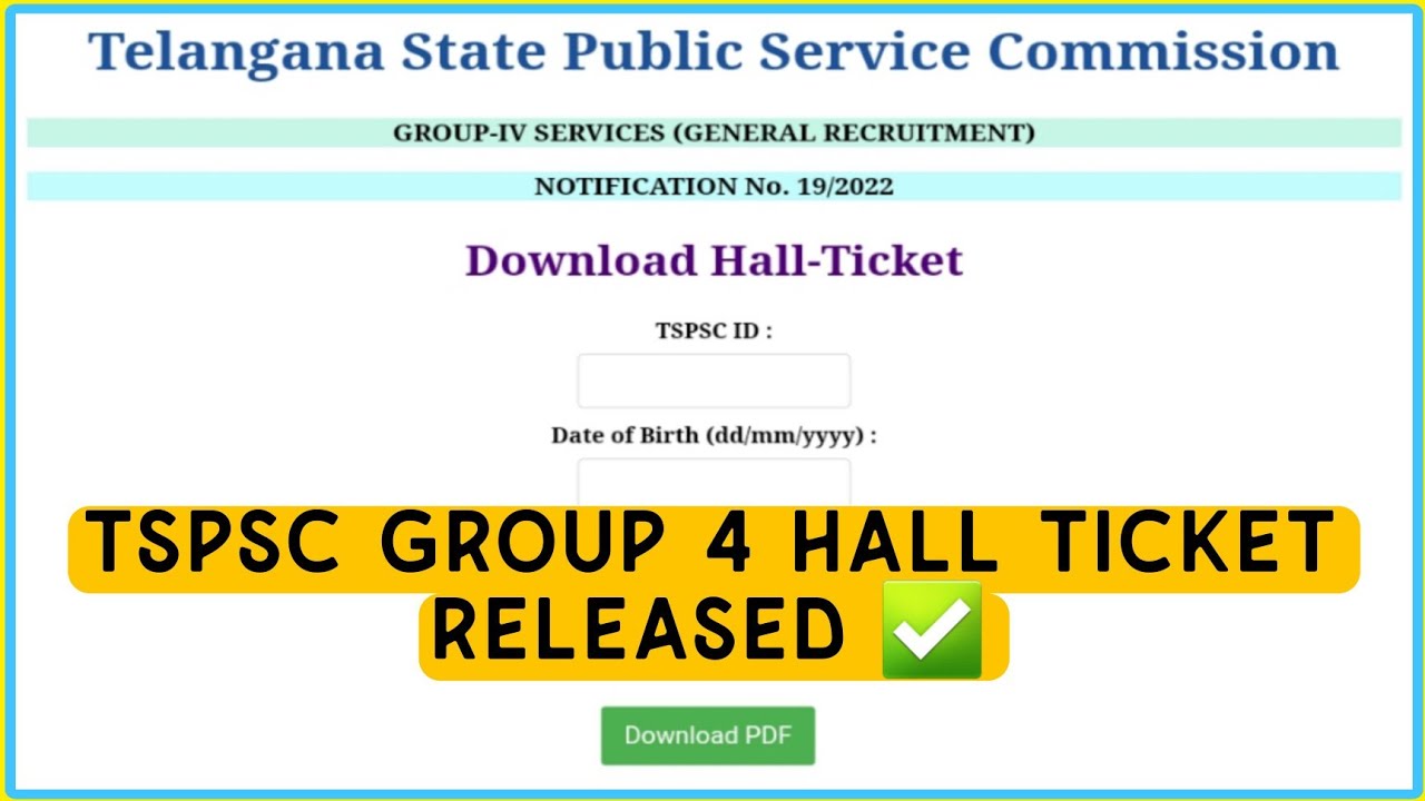 TSPSC Group 4 Hall Ticket Released ✅