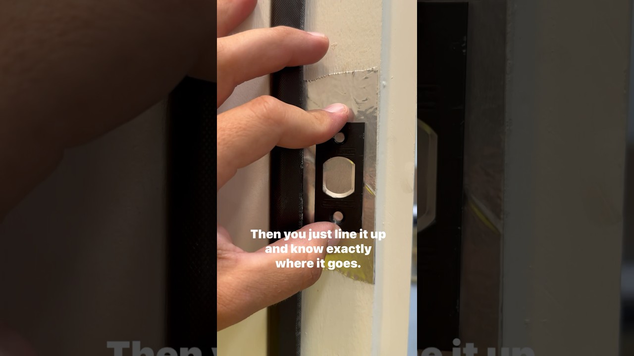 How I get the deadbolt striker lined up the first try #construction #helpfultips
