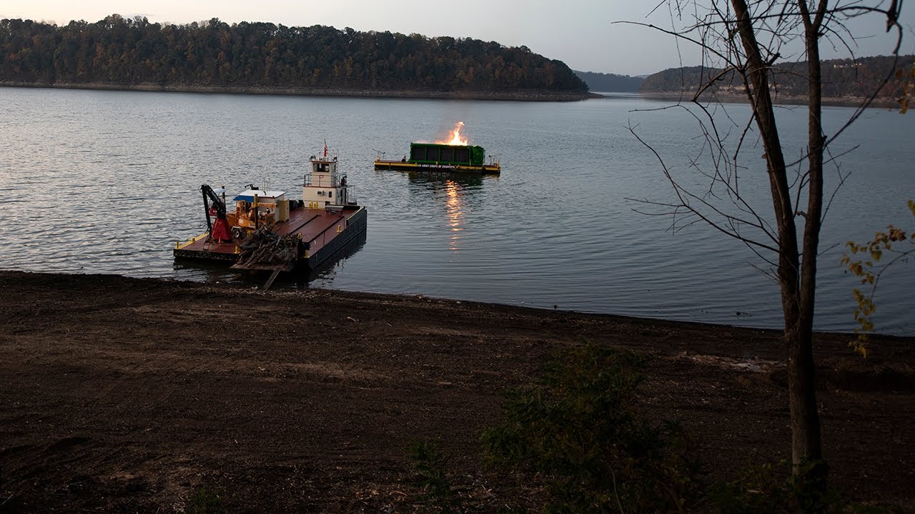 New barge with air curtain burner begins operating at Lake Cumberland