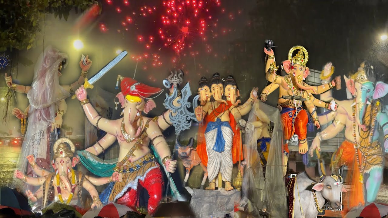 Surat&rsquo;s Biggest Ganpati Murti Aagman in Heavy Rain 2026 😍 | Surat Ganesh Utsav | DKM vs Rain