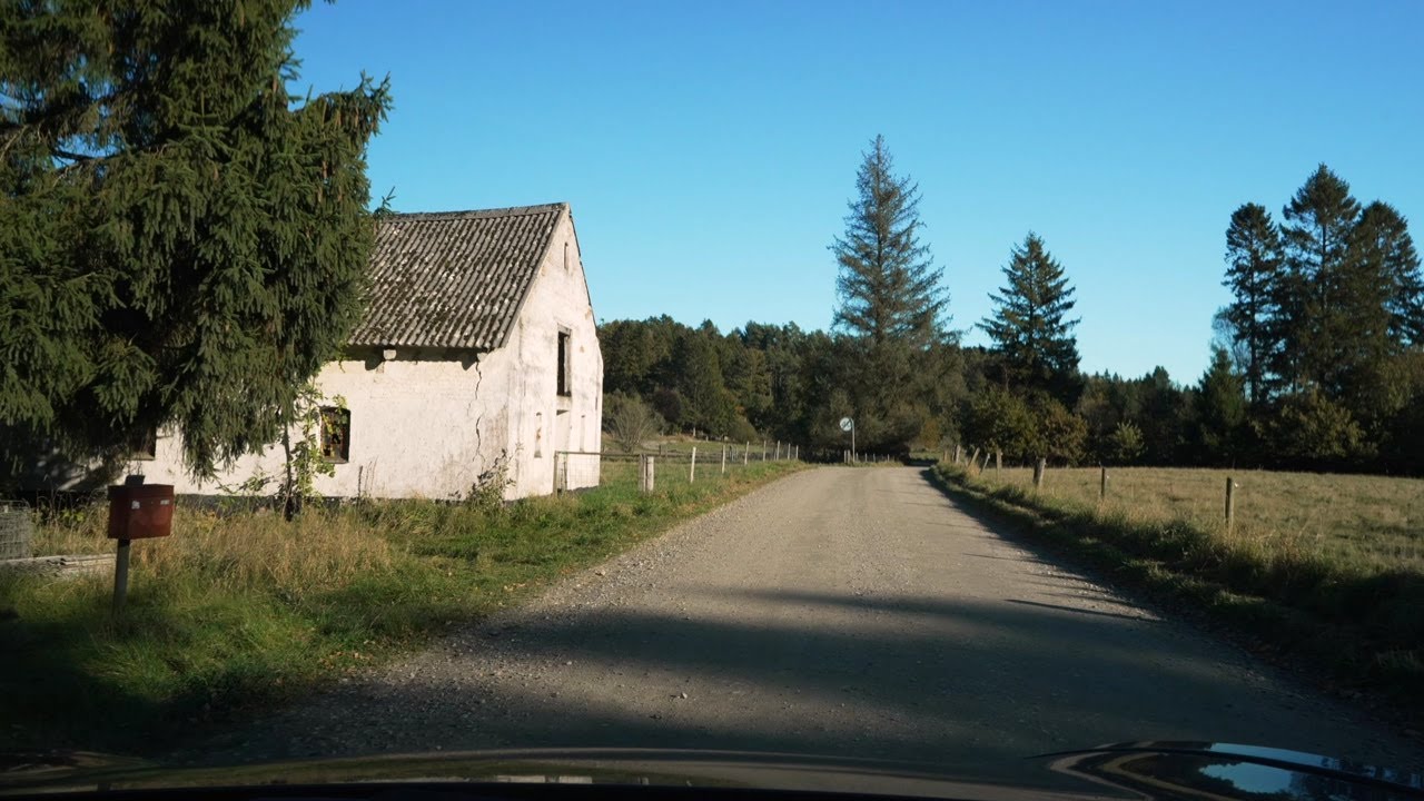 Autumn Drive in Denmark. Bryrup to Vinding. Margueritrute.