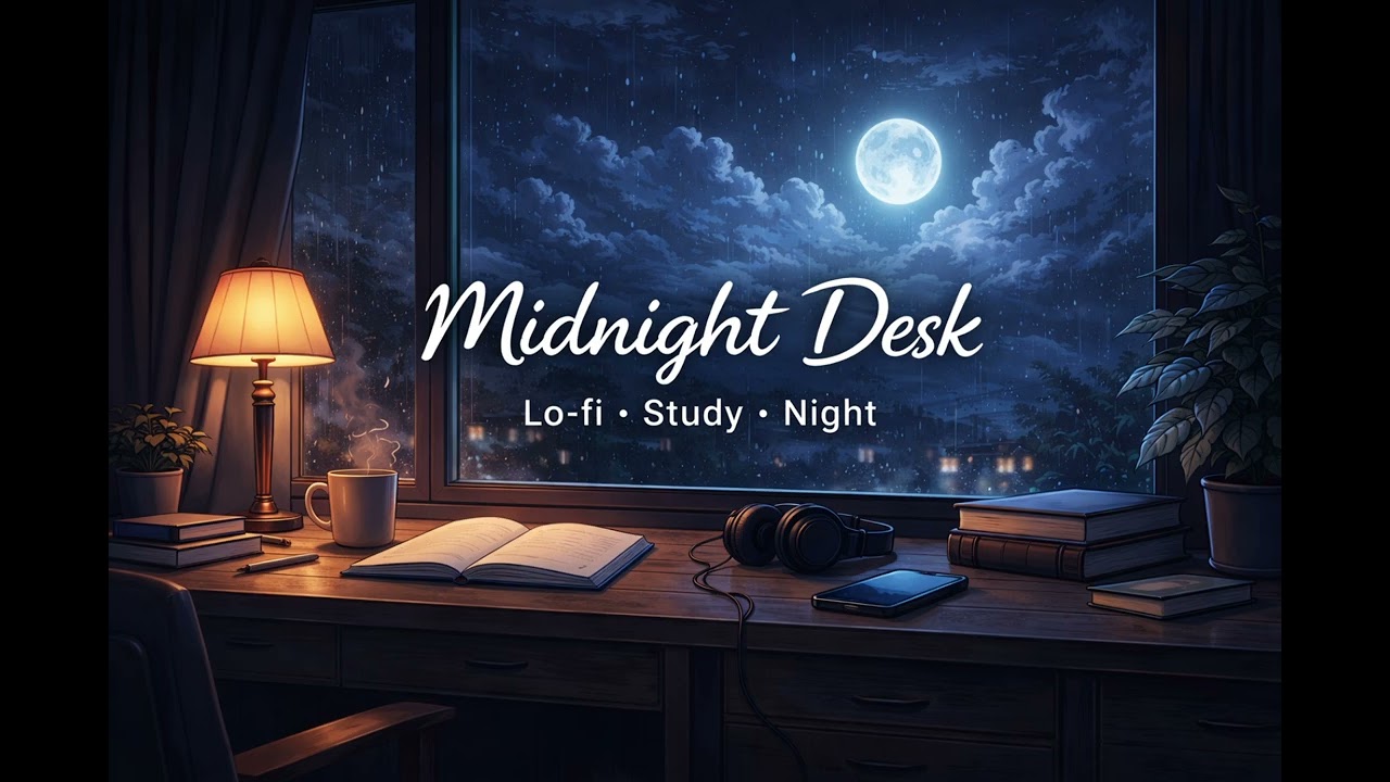 🌙 Late Night Lo-Fi for Studying | Midnight Desk 