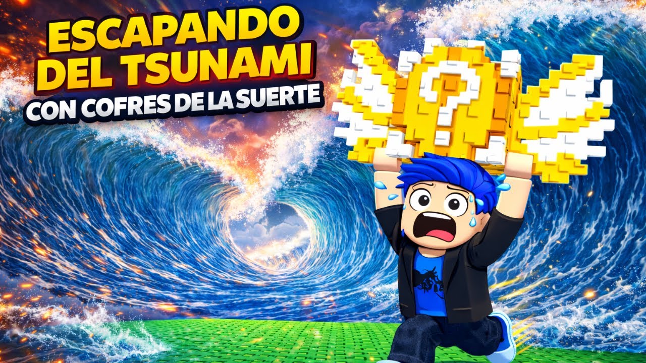 😱 ESCAPO del TSUNAMI con COFRES de la SUERTE (Roblox) #roblox #brainrot