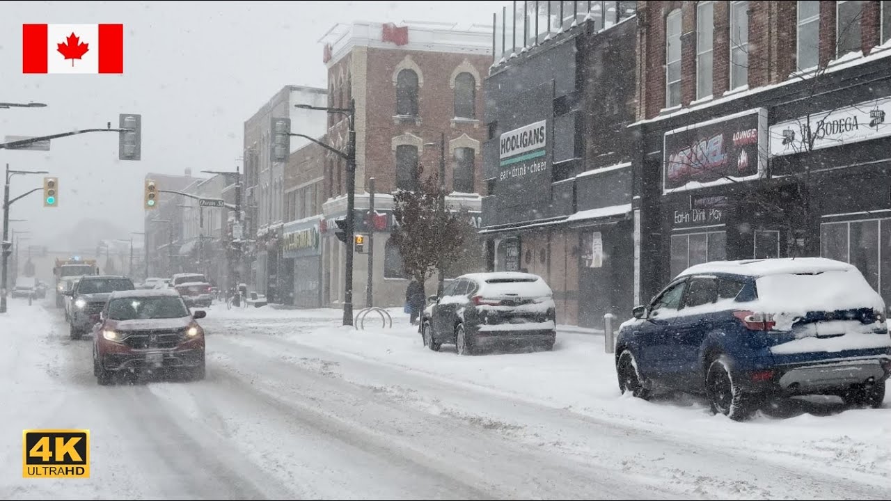 WINTER SNOW STORM - Arctic Air brings Lake-Effect Snow to Barrie Ontario