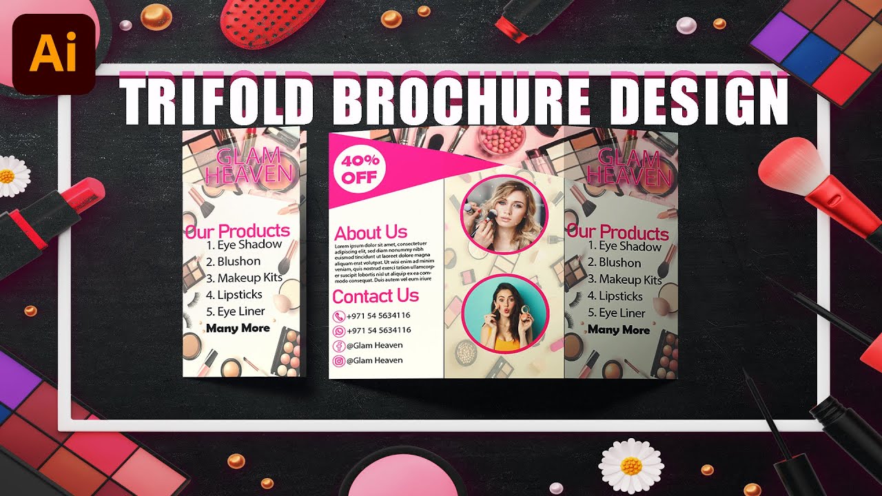 Makeup Marketing Magic: A Step-by-Step Tutorial of Trifold Brochure Design | Fantasy Graphic World