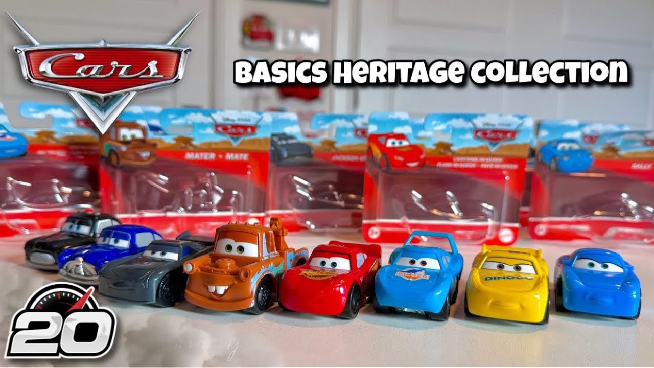 Распаковка и обзор коллекции Disney Cars Basics 2026 года — автомобили из серии Heritage Edition.