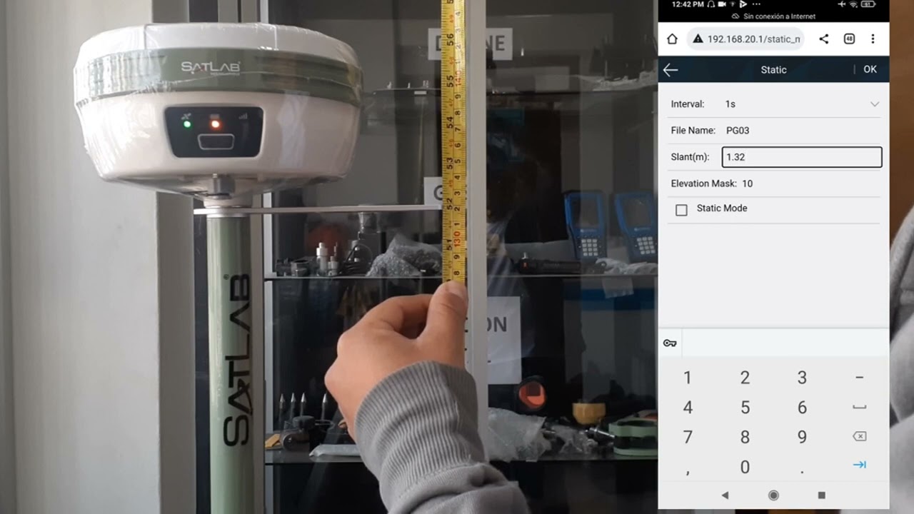 CONFIGURACIÓN DE TRABAJO ESTÁTICO : GNSS SATLAB SL700 +TELEFONO MOVIL ANDORID.
