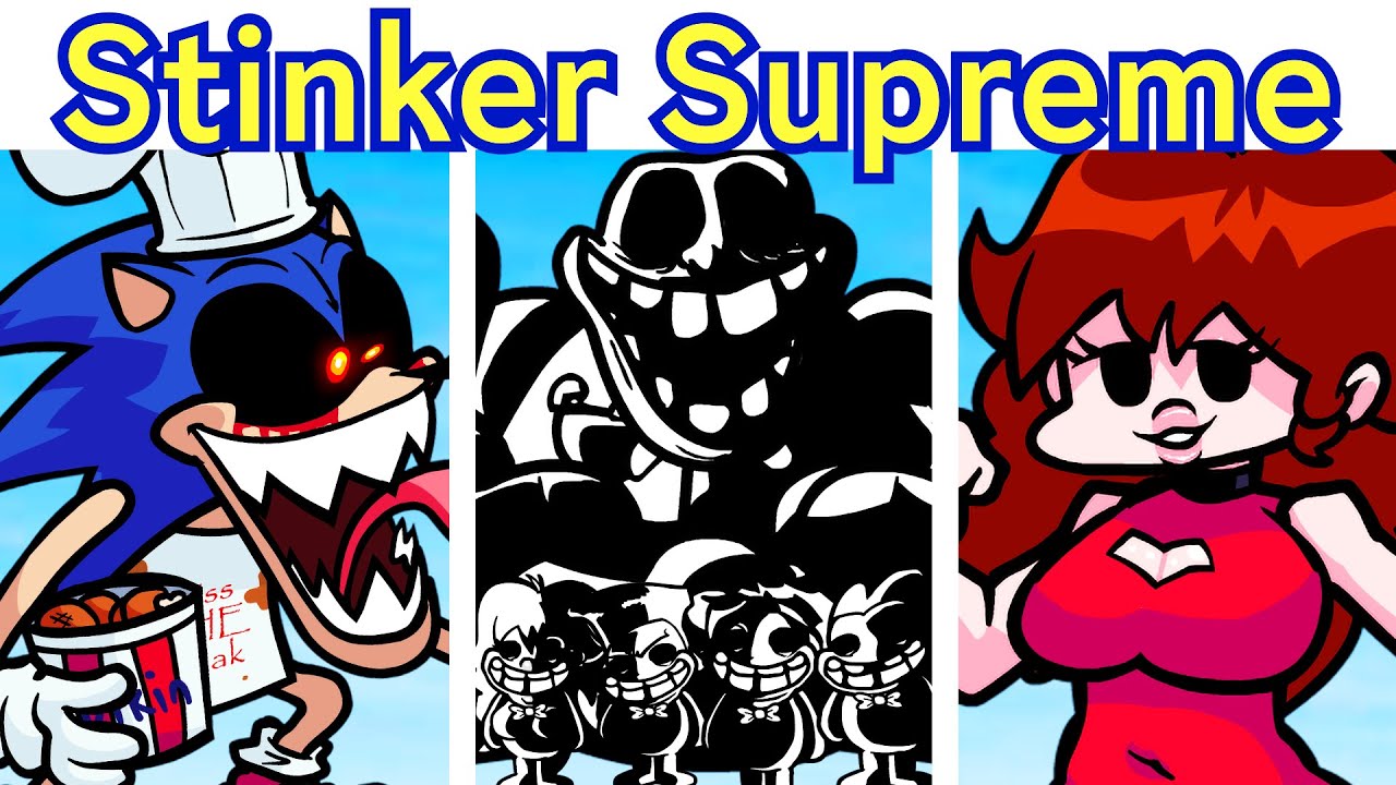 FNF VS SONIC STINKER SUPREME + LYRIC CUTSCENES // BEST SONIC MOD (Stinkerverse)