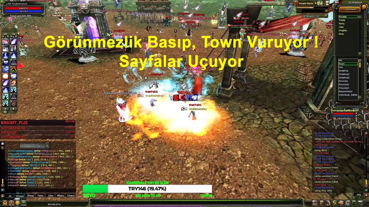 Anadolu Mage Clanı -  G&ouml;r&uuml;nmezlik Basıp, Town Vuruyor ! Sayfalar U&ccedil;uyor | Knight Online