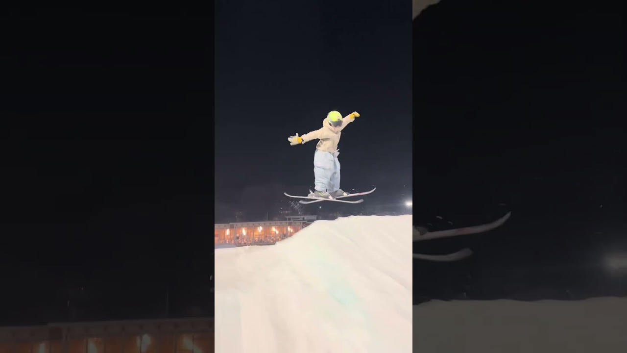 First 360 of a real jump #snowboarding #skiingstunts #skiing #ski #parkskiing