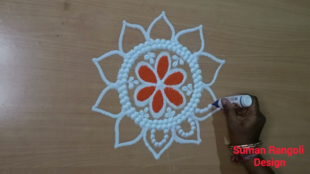 Amazing Free hand easy rangoli daily beautiful rangoli attractive rangoli 🥰