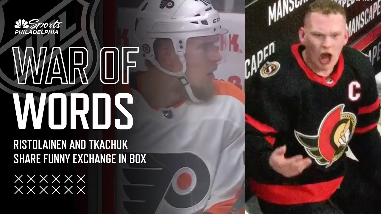 Rasmus Ristolainen and Brady Tkachuk share funny exchange of words in box | Flyers Postgame Live
