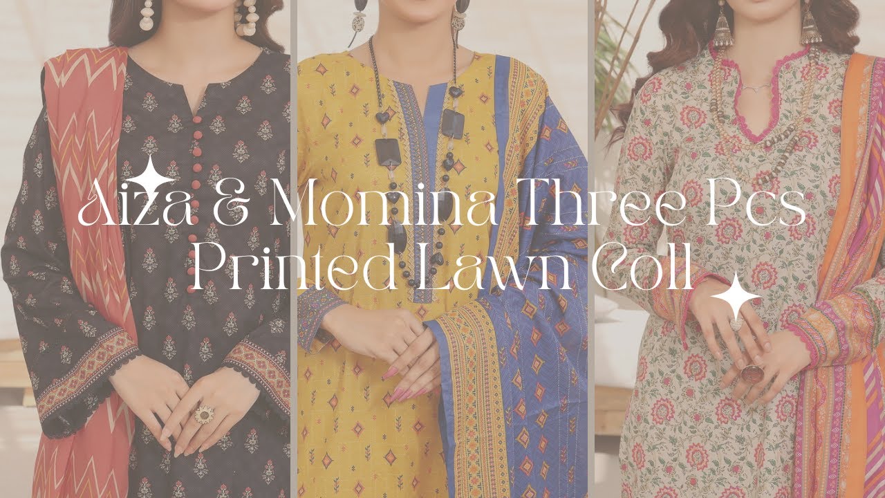 Aiza & Momina Three Pcs Printed Lawn Coll | VS Textile Mills |