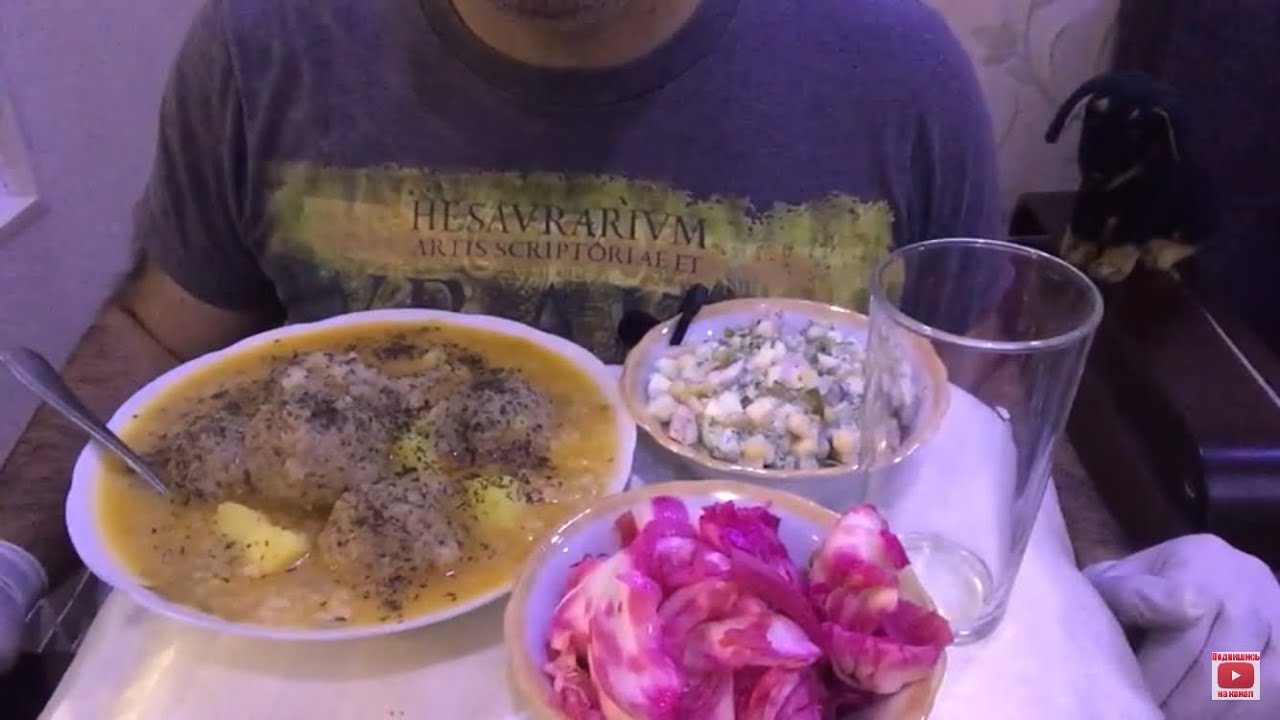ASMR - Azerbaijani Kyufta & Russian salad