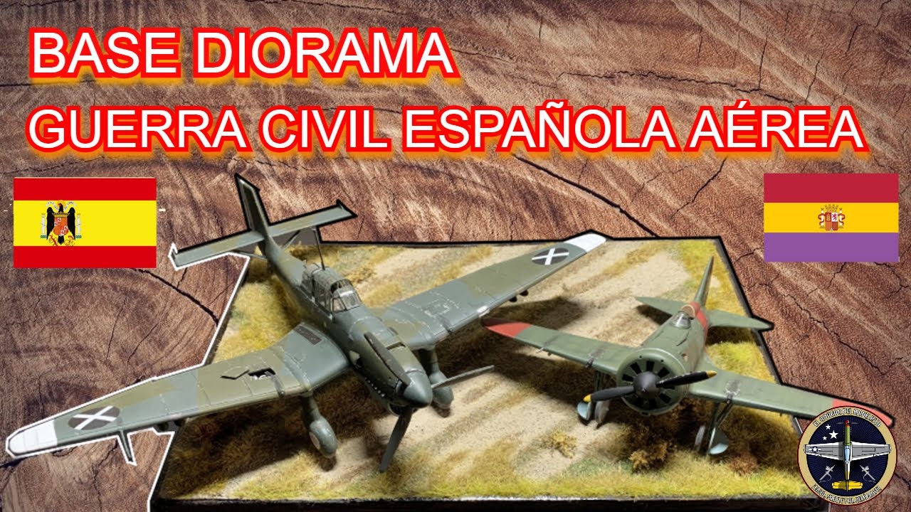 Base para diorama de Guerra Civil Española aérea. Stuka vs I-16 mosca