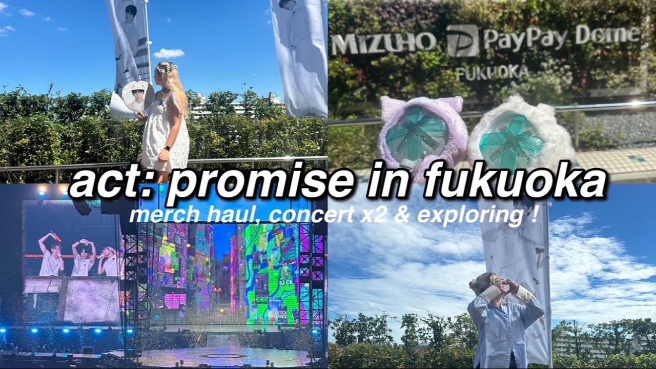[모아로그] TXT act: promise in fukuoka dome vlog! HUGE merch haul, concert and screaming over txt!