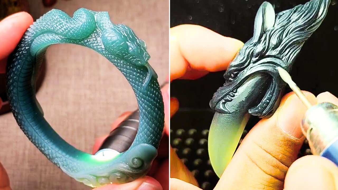 AMAZING GEMSTONE SCULPTURES ART - JADE | AGATE | AMBER p52