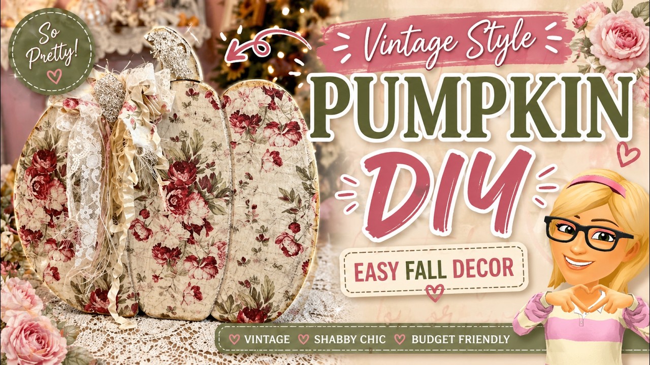 How to create a vintage inspired wooden pumpkin DIY @yesterdaystomorrows