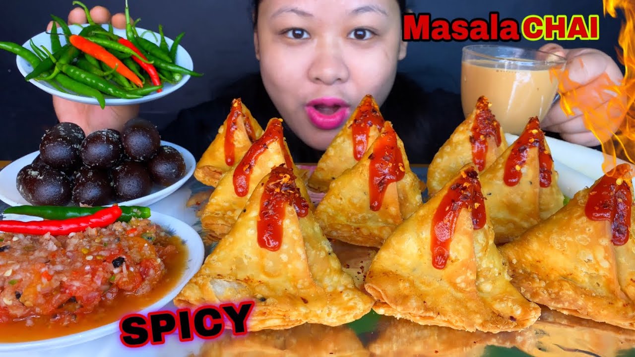 EXTREME SPICY SAMOSA CHALLENGE 🔥SAMOSA EATING CHALLENGE | FOOD CHALLENGE | SAMOSA MUKBANG | ASMR