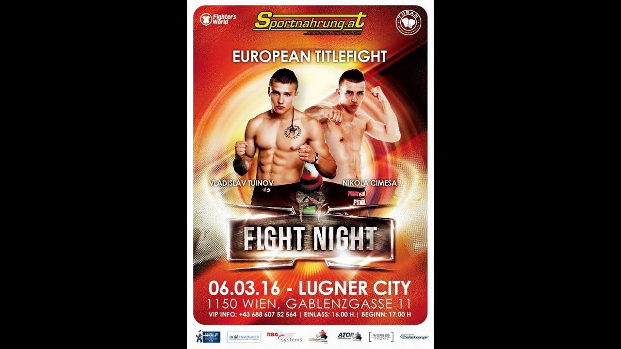 Vlad Tuinov (RUS) vs Nikola Cimesa (Serbia) EUROPEAN TITLEFIGHT WKU