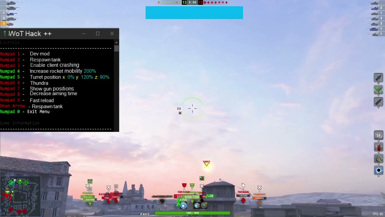 WoT blitz Sheridan Missile cheat