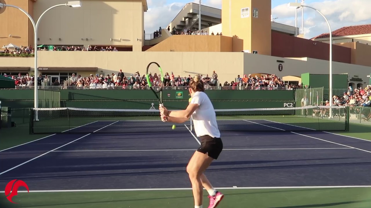 Simona Halep Training Indian Wells 2019 - Court Level View