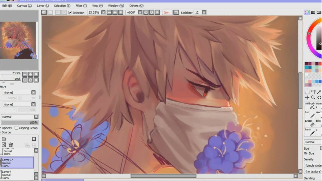 Painttool sai painting tutorial- [Bakugou] speedpaint