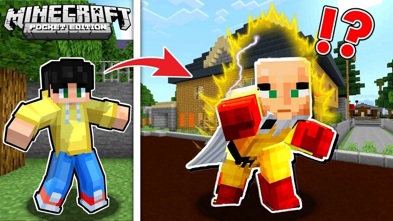 NAGKA Power AKO Ni ONE PUNCH MAN na SOBRANG LAKAS sa UWU CITY sa Minecraft PE