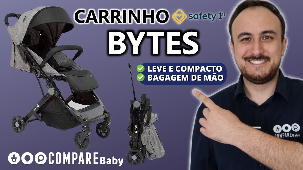 Carrinho BYTES Safety 1st | ✅Fechamento Compacto | Funções e UNBOXING