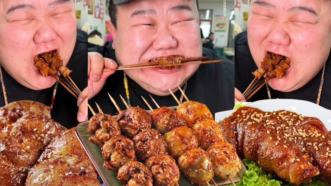 【大胃王挑戰】挑戰花900元吃瀋陽特色烤串！ 100串牛肉烤得滋滋冒油，豆皮20串一起吃超滿足｜Food Challenge【櫻木花胖】
