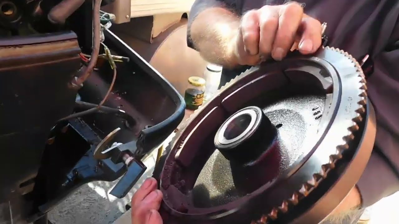 Mercury 75 Hp, Pulling Bad Flywheel, 9-8-22