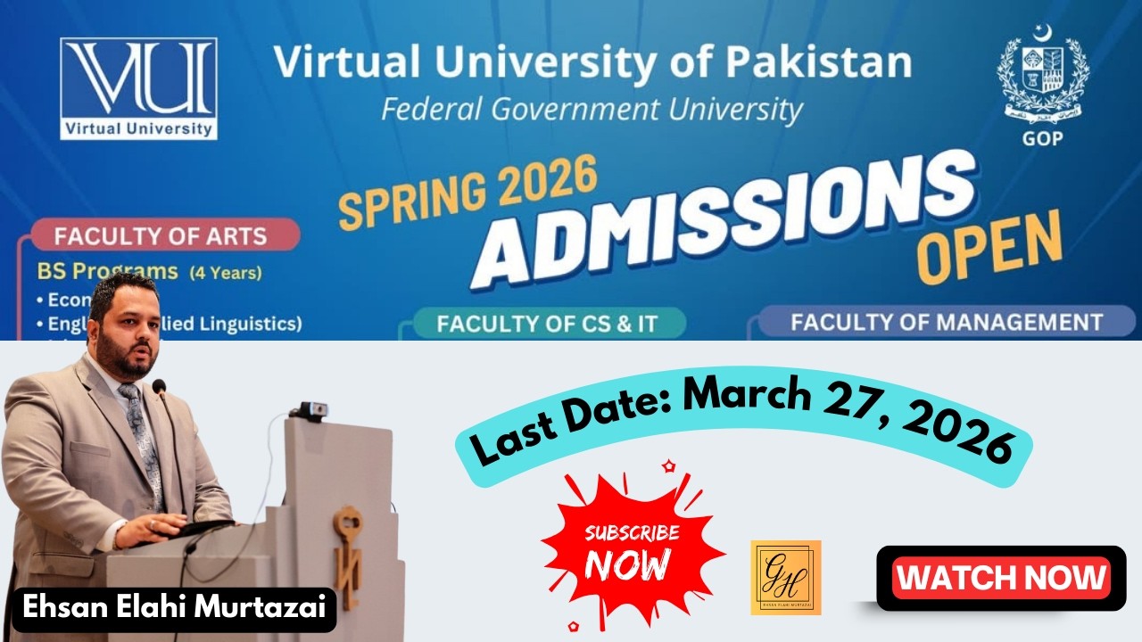 VU Admission Spring 2026 | Virtual University Admissions Open Spring 2026